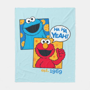 Cookie Monster & Elmo   Ha Ha Yeah Fleecedecke
