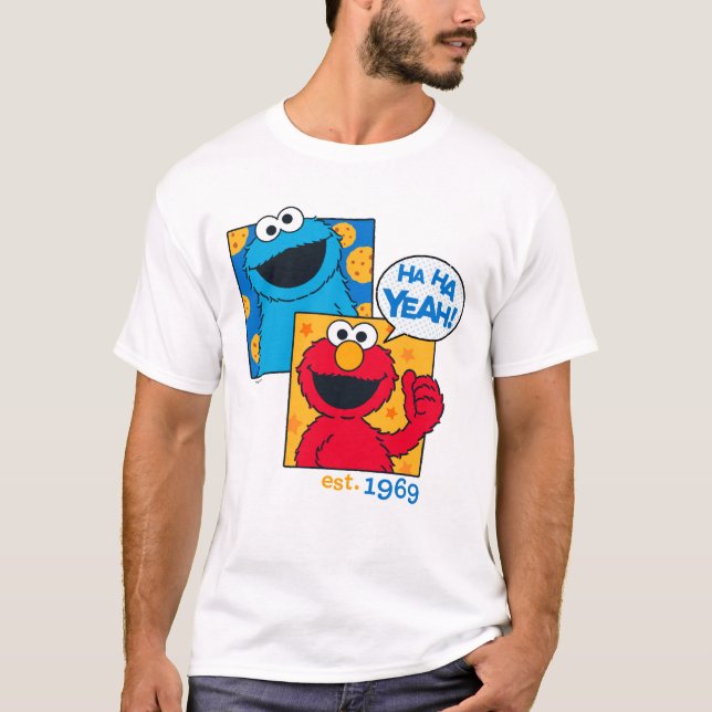 Cookie Monster & Elmo | Ha Ha Yeah T-Shirt (Vorderseite)
