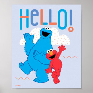 Cookie Monster & Elmo Hallo! Poster