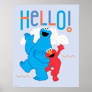 Cookie Monster & Elmo Hallo! Poster