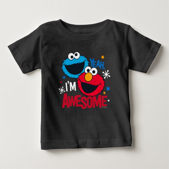 Cookie Monster & Elmo | Ja, ich bin Phantastisch Baby T-shirt (Vorderseite)