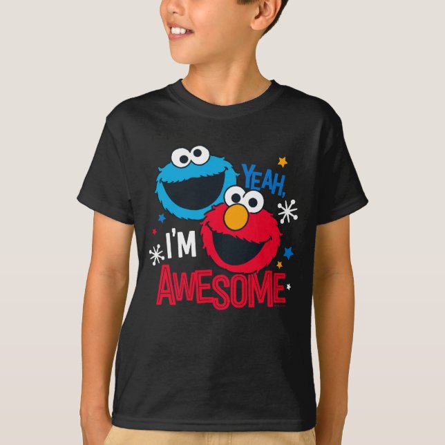 Cookie Monster & Elmo | Ja, ich bin Phantastisch T-Shirt (Vorderseite)