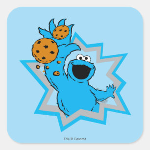 Cookie Monster Extreme Quadratischer Aufkleber