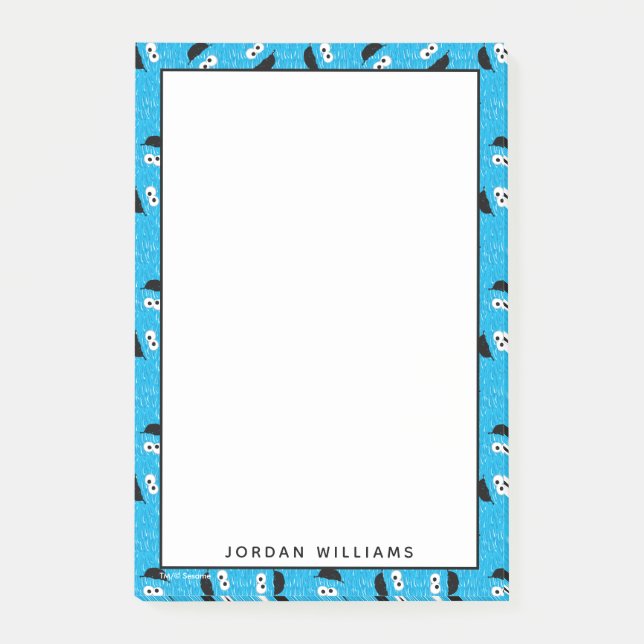 Cookie Monster Fellmuster Gesicht Post-it Klebezettel (Vorderseite)