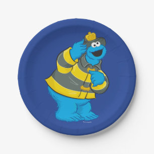 Cookie Monster   Fireman Costume Pappteller