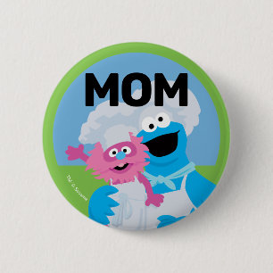 Cookie Monster Food Truck Birthday Girl's Mama Button