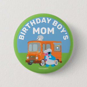 Cookie Monster Food Truck Geburtstagsjunge-Mama Button