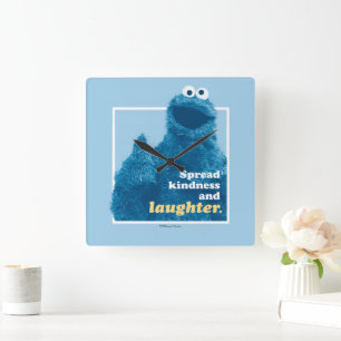 Cookie Monster Freude und Lachen verbreiten Quadratische Wanduhr