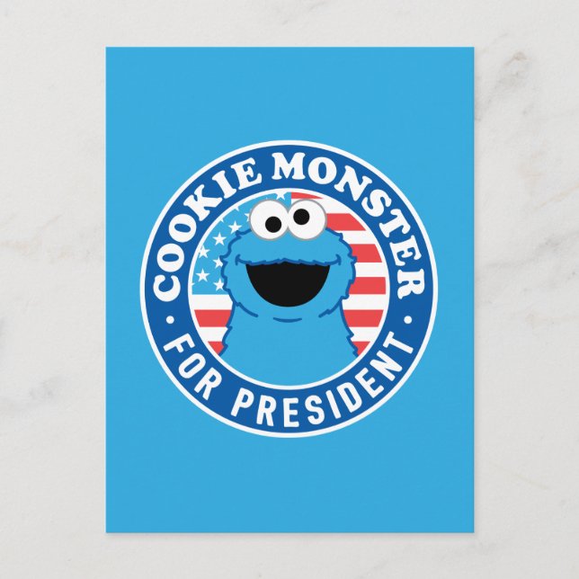 Cookie Monster für den Präsidenten Postkarte (Vorderseite)