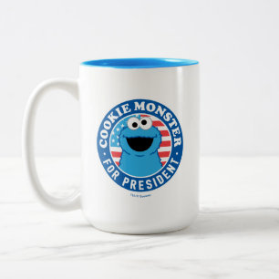 Cookie Monster für den Präsidenten Zweifarbige Tasse