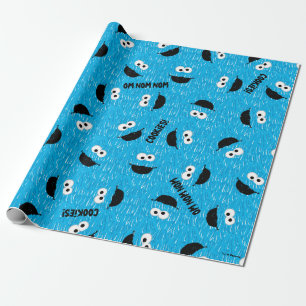 Cookie Monster Fur Gesichtspattern Geschenkpapier