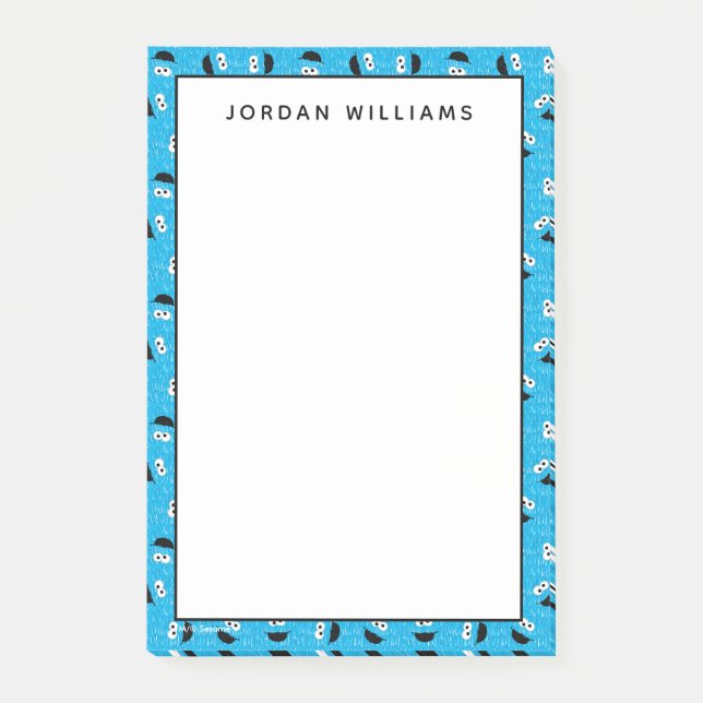 Cookie Monster Fur Gesichtspattern Post-it Klebezettel (Vorderseite)