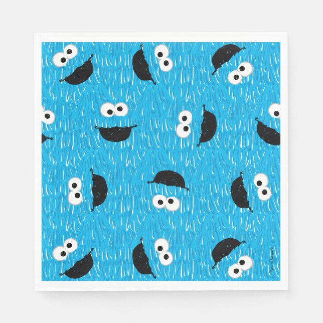 Cookie Monster Fur Gesichtspattern Serviette (Vorderseite)