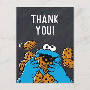 Cookie Monster Geburtstag Chalkboard Vielen Dank Postkarte