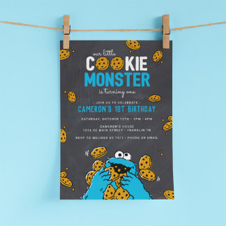 Cookie Monster Geburtstagskarte Einladung