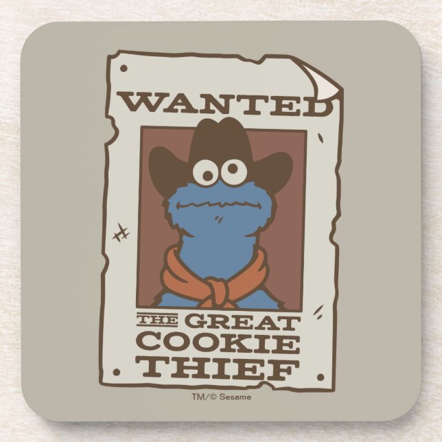 Cookie Monster | Gesuchtes Plakat Getränkeuntersetzer (Vorderseite)