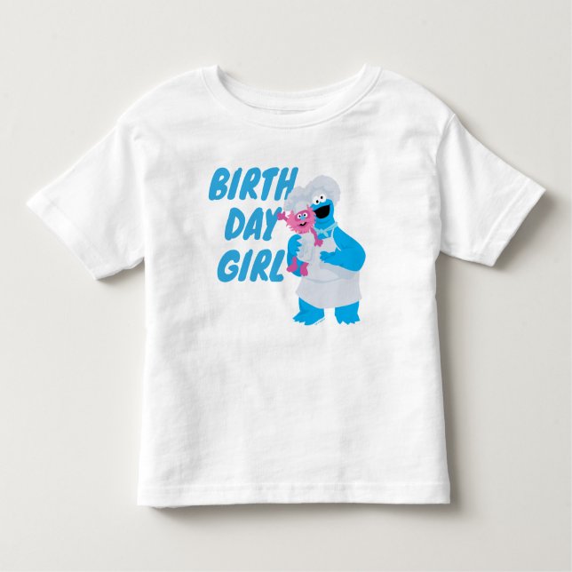 Cookie Monster & Gonger Birthday Girl Kleinkind T-shirt (Vorderseite)