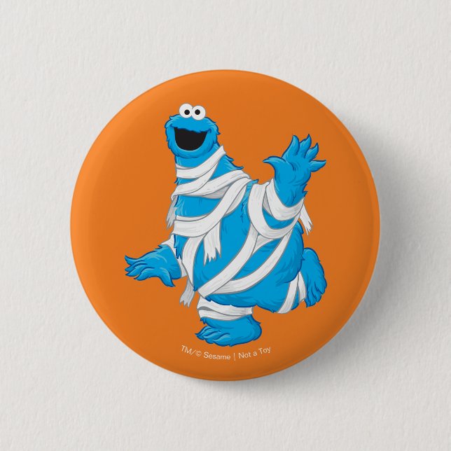 Cookie Monster | Halloween Mummy Button (Vorderseite)