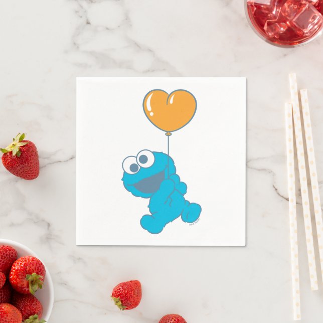 Cookie Monster Heart Balloon Serviette (Beispiel)