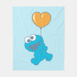 Cookie Monster Herzballon Fleecedecke