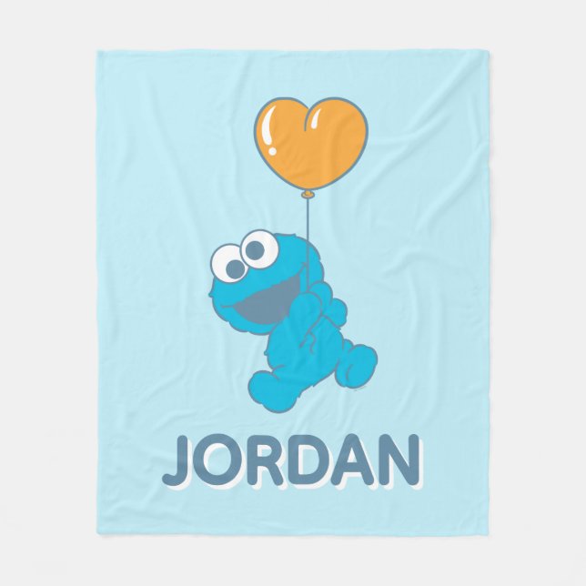 Cookie Monster Herzballon Fleecedecke (Vorderseite)