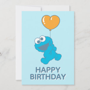 Cookie Monster Herzballon Karte