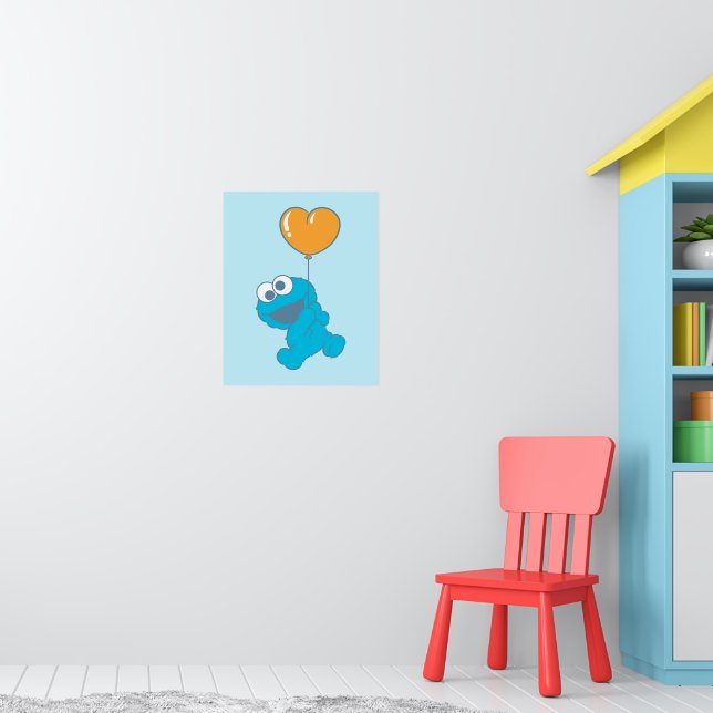Cookie Monster Herzballon Poster (Kinderzimmer 1)