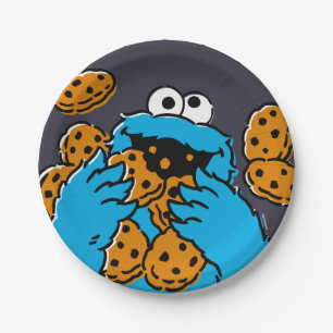 Cookie Monster isst alle Kekse Pappteller