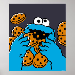 Cookie Monster isst alle Kekse Poster