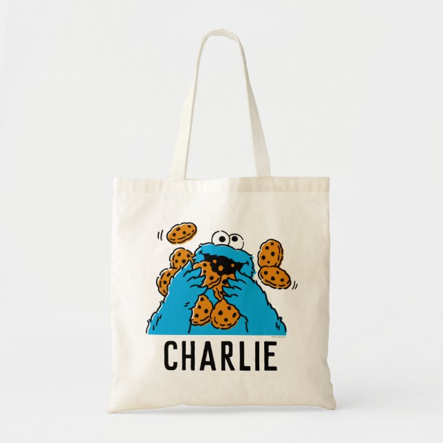 Cookie Monster isst alle Kekse Tragetasche (Vorne)