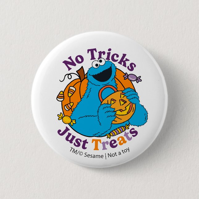Cookie Monster | Keine Tricks, nur Leckerlis Button (Vorderseite)