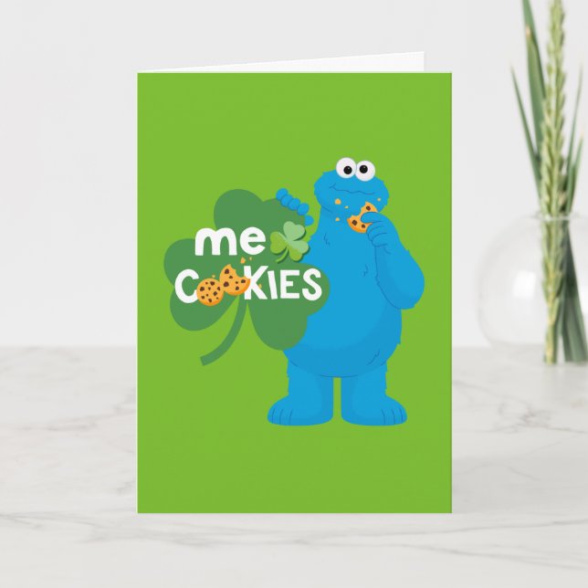 Cookie Monster | Kleeblatt Liebe Feiertagskarte (Vorderseite)