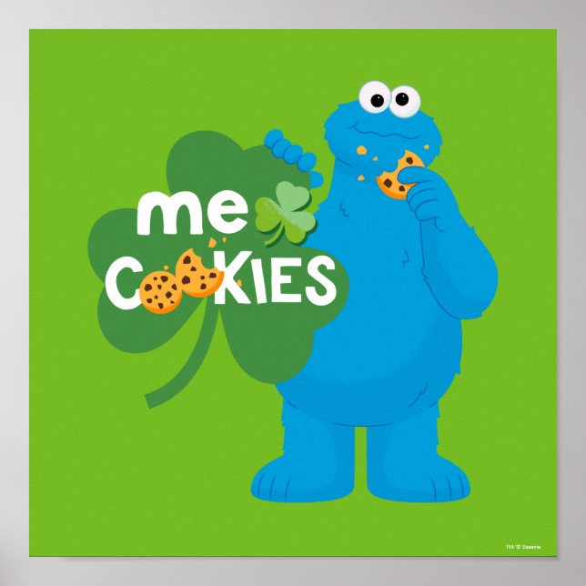 Cookie Monster | Kleeblatt Liebe Poster (Vorne)