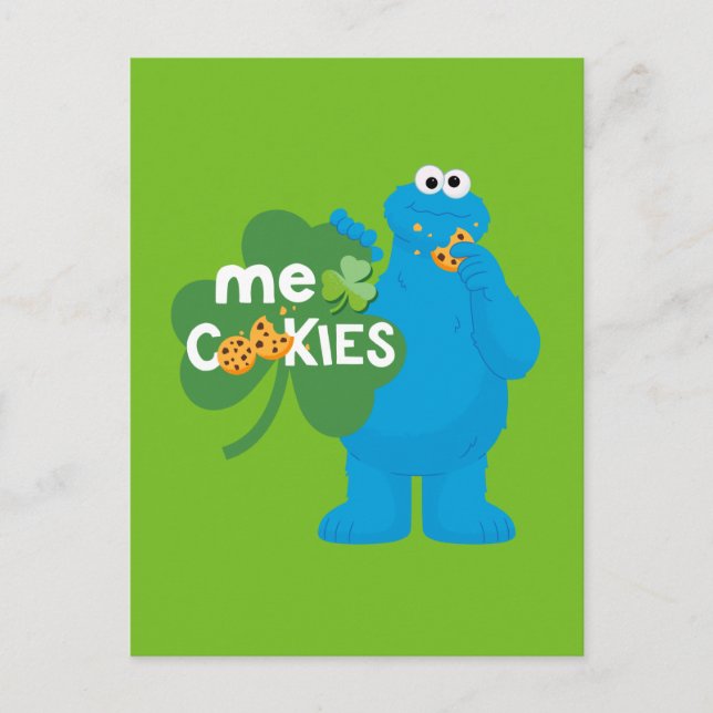 Cookie Monster | Kleeblatt Liebe Postkarte (Vorderseite)