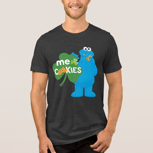 Cookie Monster | Kleeblatt Liebe Tri-Blend Shirt (Vorderseite)