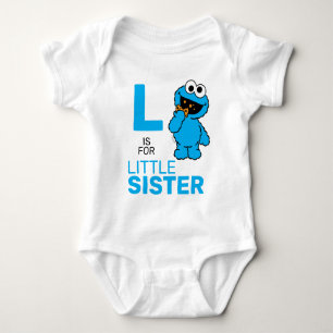 Cookie Monster   L steht für kleine Schwester Baby Strampler