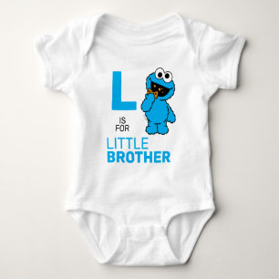 Cookie Monster   L steht für kleiner Bruder Baby Strampler