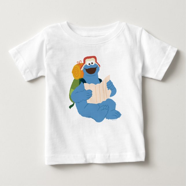 Cookie Monster Lesen einer Karte Baby T-shirt (Vorderseite)