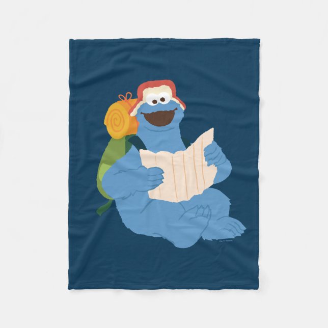 Cookie Monster Lesen einer Karte Fleecedecke (Vorderseite)