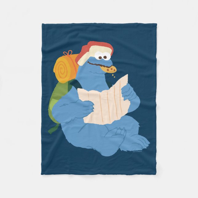 Cookie Monster Lesen einer Karte Fleecedecke (Vorderseite)
