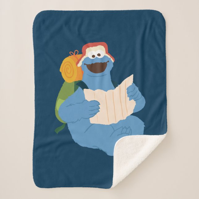 Cookie Monster Lesen einer Karte Sherpadecke (Vorderseite)