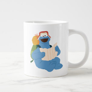 Cookie Monster liest eine Karte Jumbo-Tasse