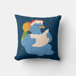 Cookie Monster liest eine Karte Kissen