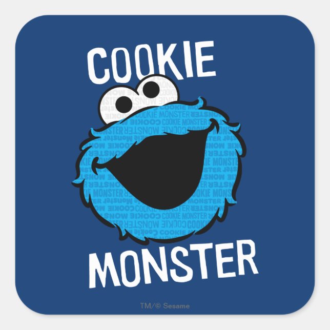 Cookie Monster-Muster Quadratischer Aufkleber (Vorderseite)