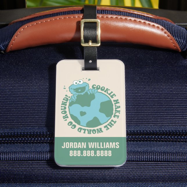 Cookie Monster | Name hinzufügen Gepäckanhänger (Vorderseite Insitu 2)