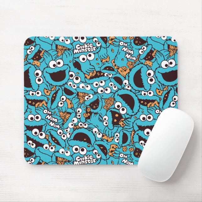Cookie Monster | Nom Nom Nom Muster Mousepad (Mit Mouse)