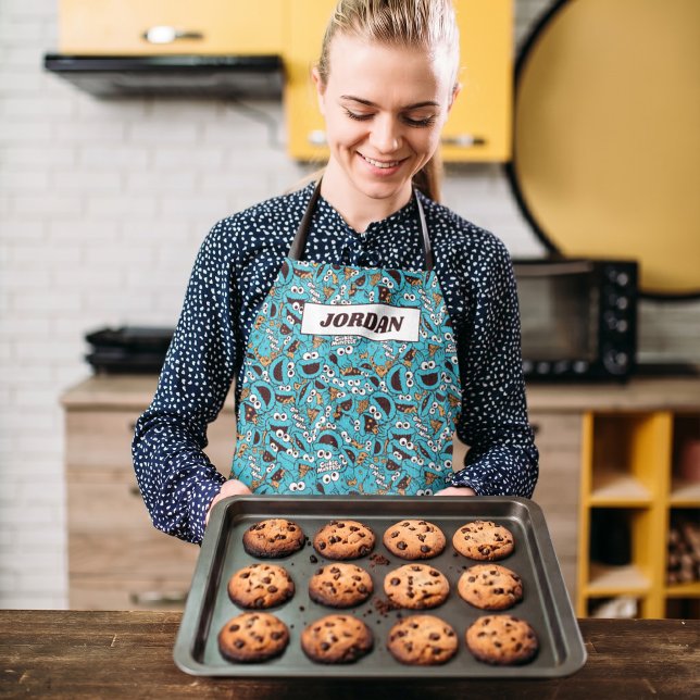 Cookie Monster | Nom Nom Nom Muster Schürze (Person wearing apron)