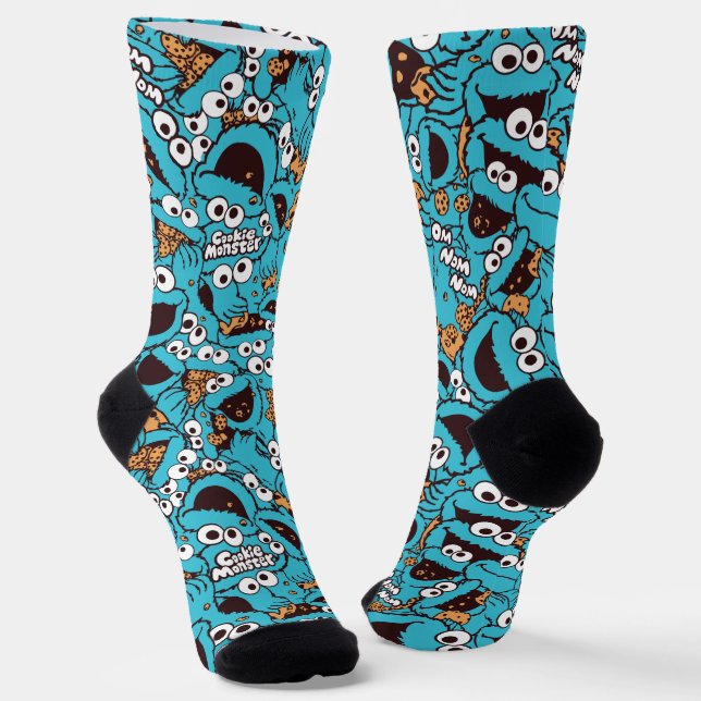Cookie Monster | Nom Nom Nom Mustersocken Socken (Gewinkelt)