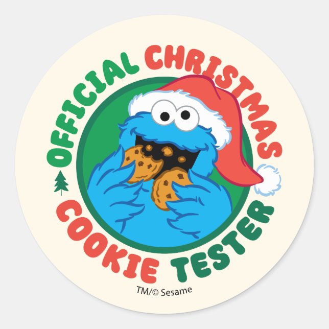 Cookie Monster | Offizieller Weihnachtskochtest Runder Aufkleber (Vorderseite)