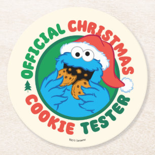 Cookie Monster Offizieller Weihnachtskochtest Runder Pappuntersetzer